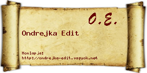 Ondrejka Edit névjegykártya